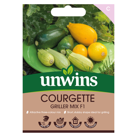 Unwins Courgette Griller Mix F1 Seeds Front
