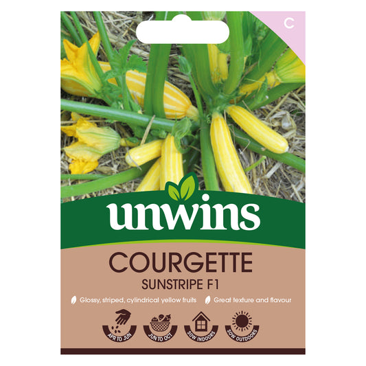 Unwins Courgette Sunstripe F1 Seeds Front