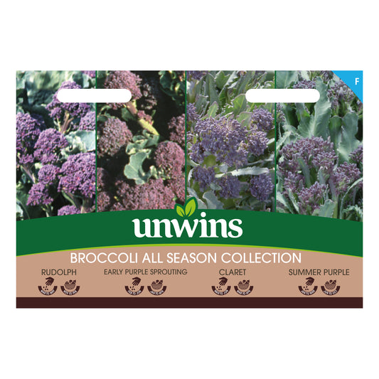 Unwins Broccoli All Season Collection Pack Seeds front