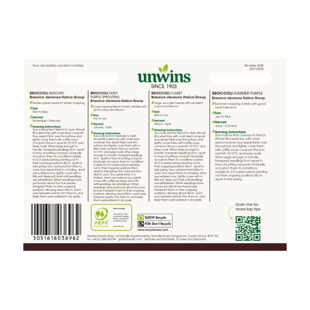Unwins Broccoli All Season Collection Pack Seeds