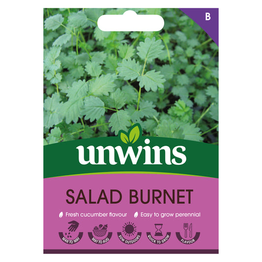 Unwins Salad Burnet Seeds front of pack
