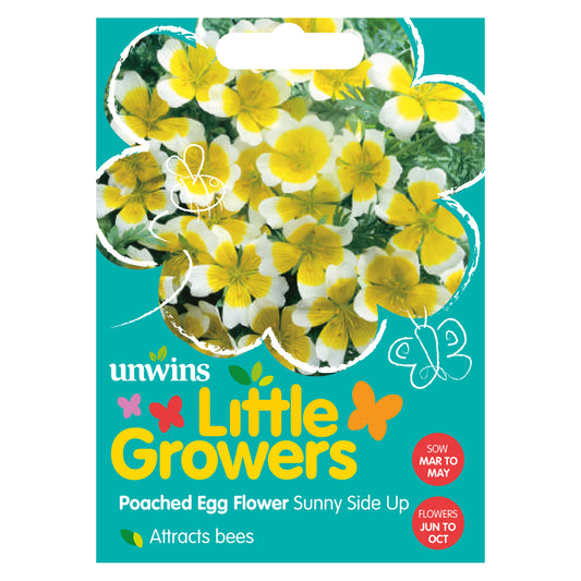 Little Growers Poached Egg Flower Sunny Side Up Seeds front of pack