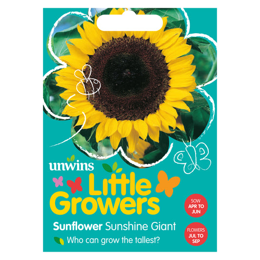 Little Growers Sunflower Sunshine Giant Seeds front of pack