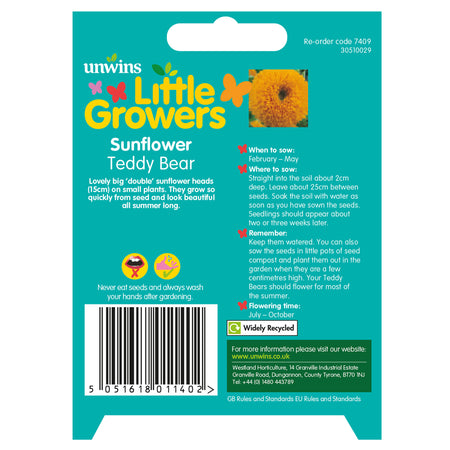 Little Growers Sunflower Teddy Bear Seeds