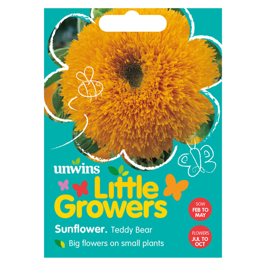 Little Growers Sunflower Teddy Bear Seeds front of pack