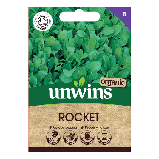 Unwins Organic Rocket Seeds frontof pack