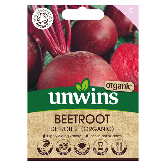 Unwins Organic Beetroot Detroit 2 Seeds Front