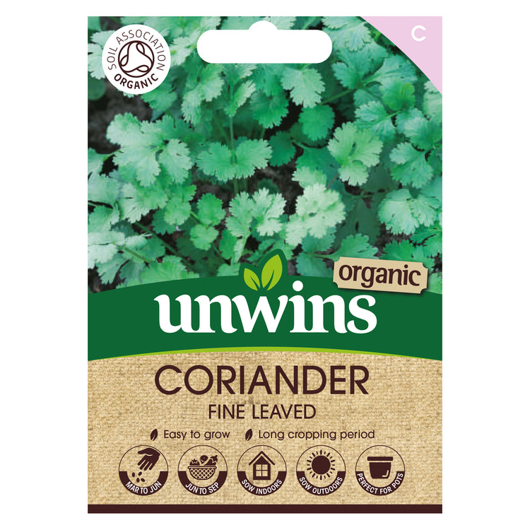 Unwins Organic Coriander Fine Leaved Seeds
