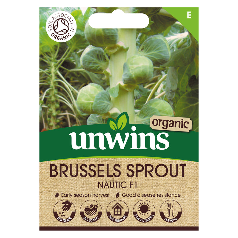 Unwins Organic Brussels Sprout Nautic F1 Seeds