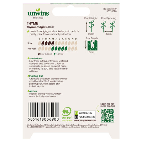 Unwins Organic Thyme Seeds