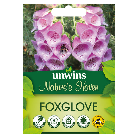Nature's Haven Foxglove Seeds front of pack