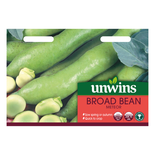 Unwins Broad Bean Meteor Seeds front of pack