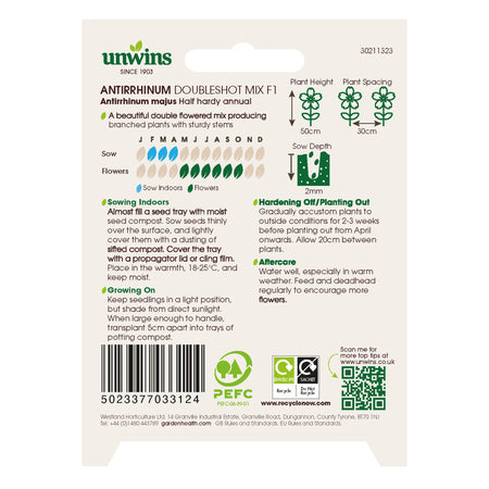 Unwins Antirrhinum Doubleshot Mix Seeds