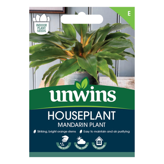Unwins Houseplant Mandarin Plant  (Chlorophytum Orchidastrum) Seeds front of pack