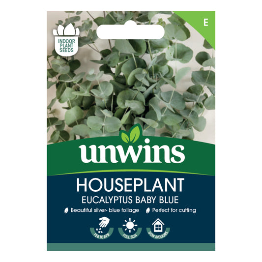 Unwins Houseplant Eucalyptus Baby Blue Seeds front of pack
