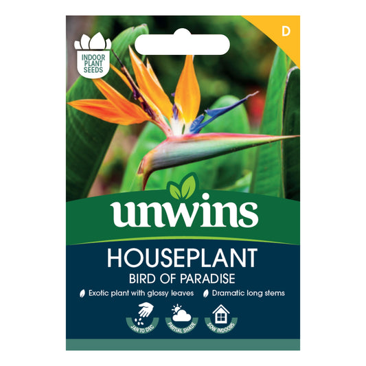 Unwins Houseplant Bird of Paradise Seeds front of pack
