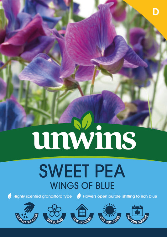 Unwins Sweet Pea Wings of Blue Seeds