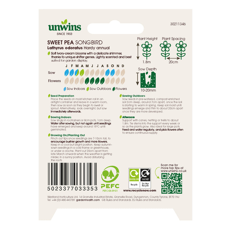 Unwins Sweet Pea Songbird Seeds