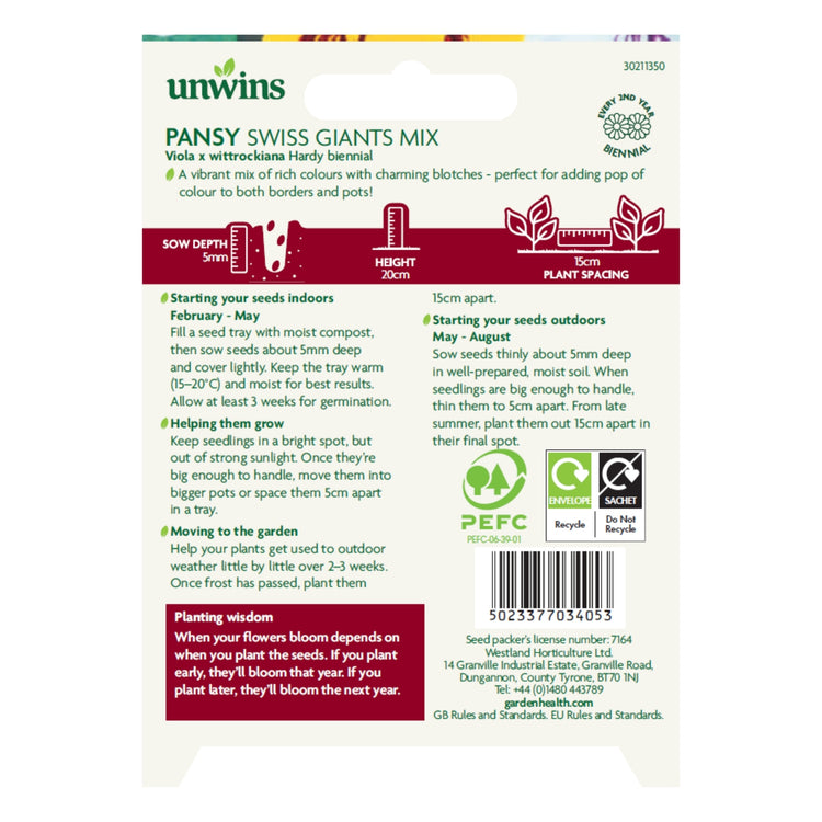 Unwins Easy Wins Pansy