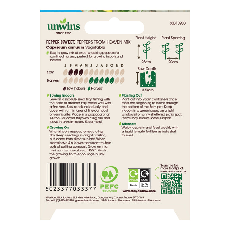 Unwins Peppers from Heaven Mix Seeds