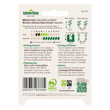 Unwins Broccoli Delistem Green Seeds
