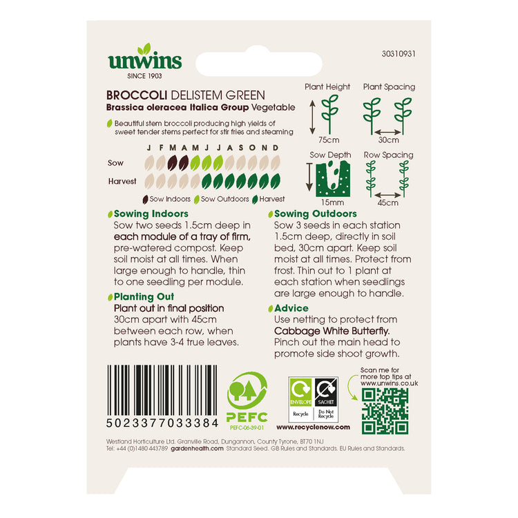 Unwins Broccoli Delistem Green Seeds