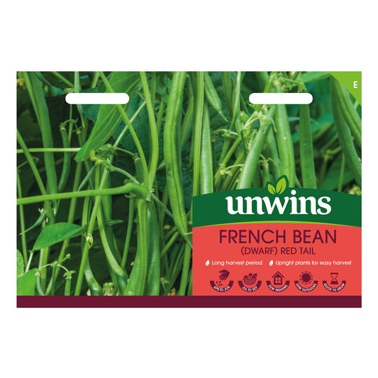 Unwins Dwarf French Bean Red Tail Seeds