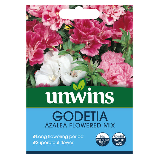 Unwins Godetia Azalea Flowered Mix Seeds - front