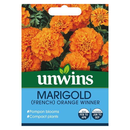 Unwins Marigold French Orange Winner Seeds - front