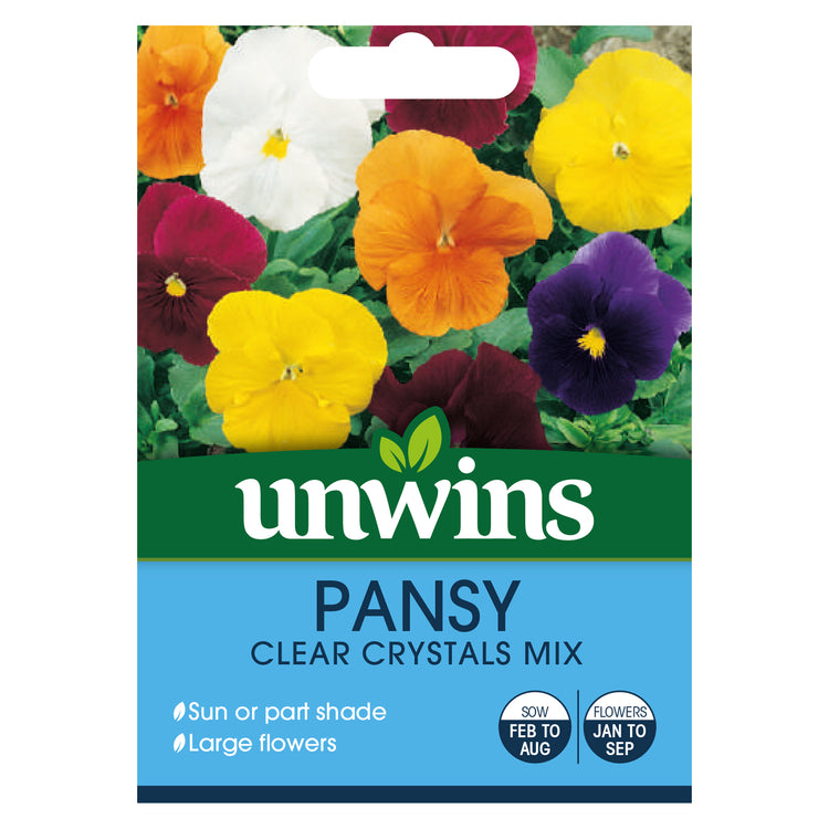 Unwins Pansy Clear Crystals Mix Seeds