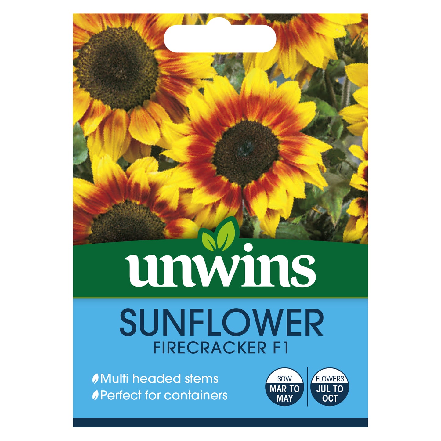 Unwins Sunflower Firecracker F1 Seeds - front