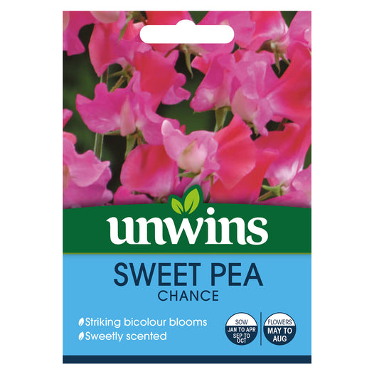 Unwins Sweet Pea Chance Seeds front of pack