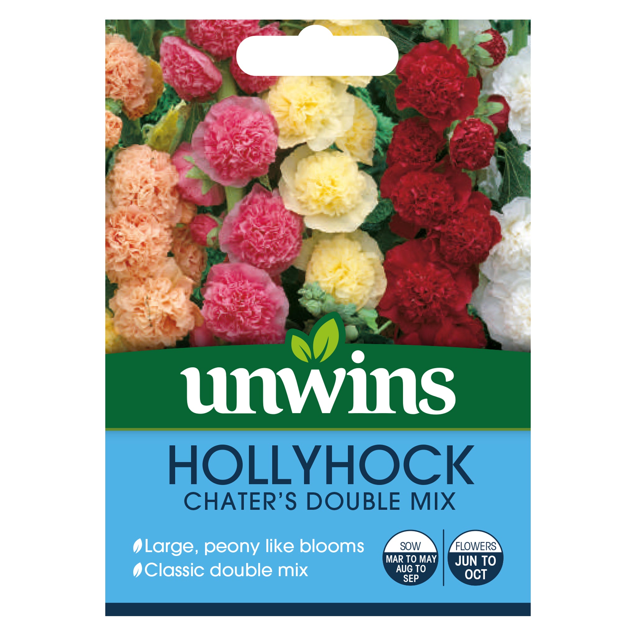 Unwins Hollyhock Chaters Double Seeds
