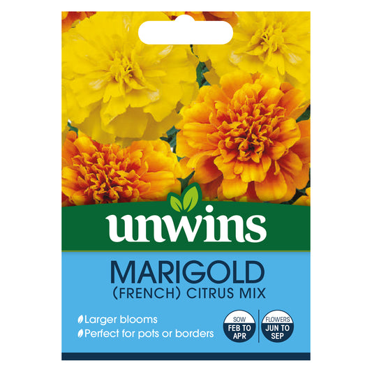 Unwins Marigold French Citrus Mix Seeds - front
