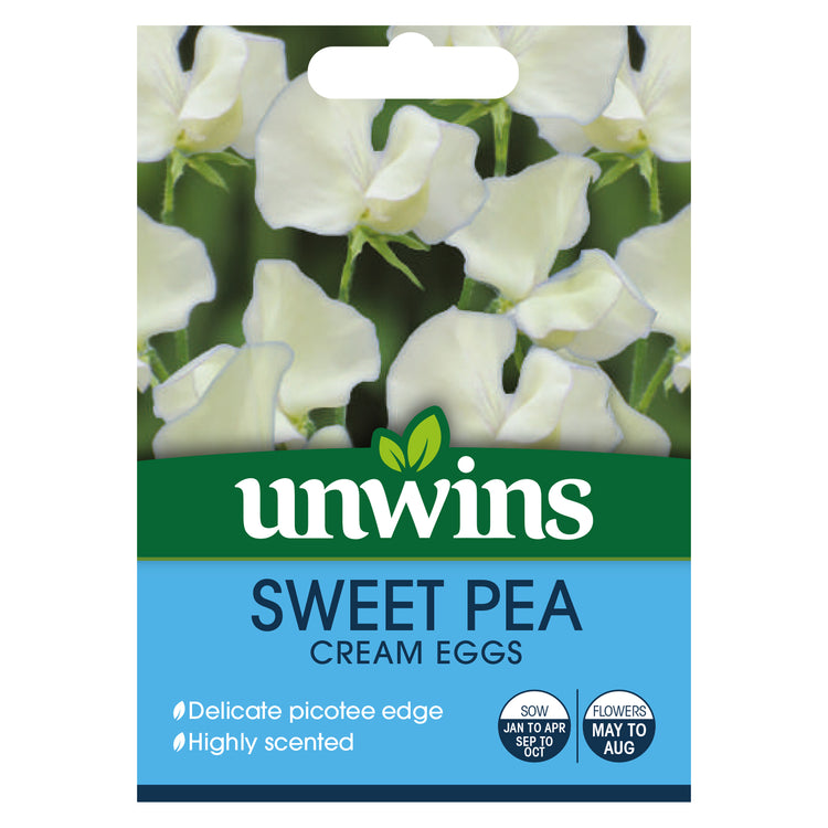 Unwins Sweet Pea Cream Eggs Seeds