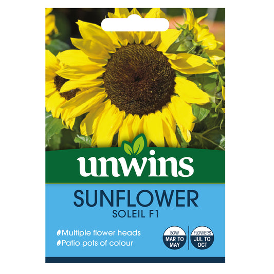 Unwins Sunflower Soleil F1 Seeds - front