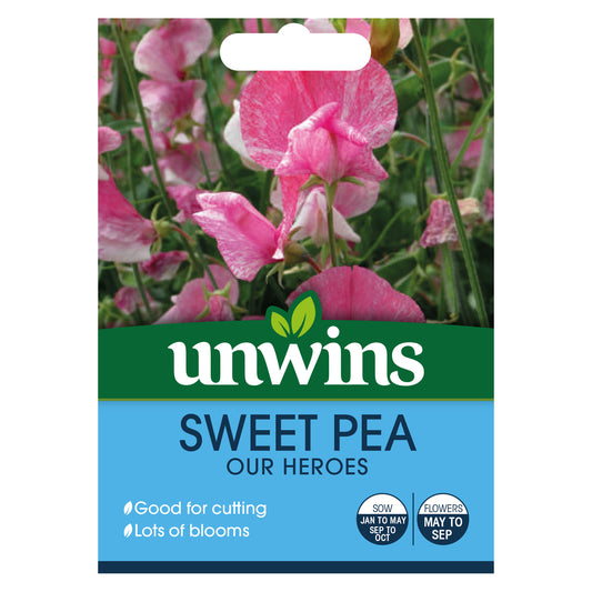 Unwins Sweet Pea Our Heroes Seeds - front