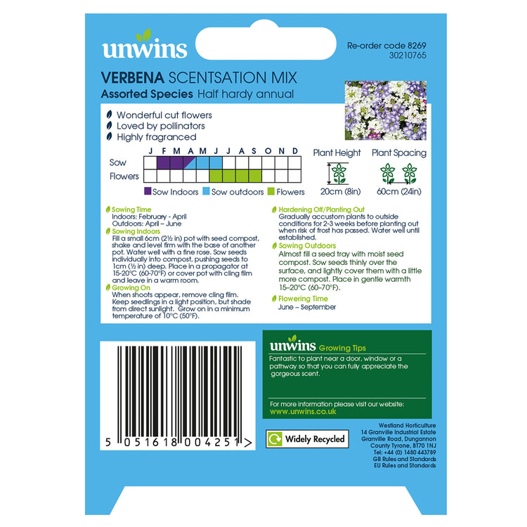 Unwins Verbena Scentsation Mix Seeds