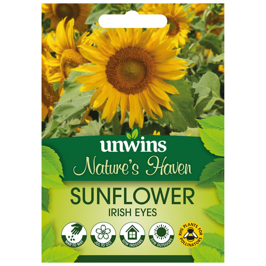 Unwins Sunflower Irish Eyes Seeds front of pack