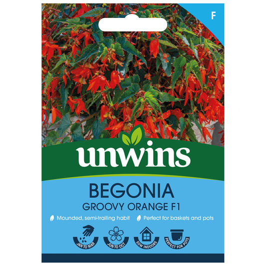 Unwins Begonia Groovy Orange F1 Seeds front of pack