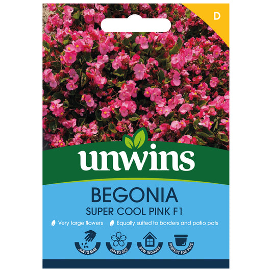 Unwins Begonia Super Cool Pink F1 Seeds front