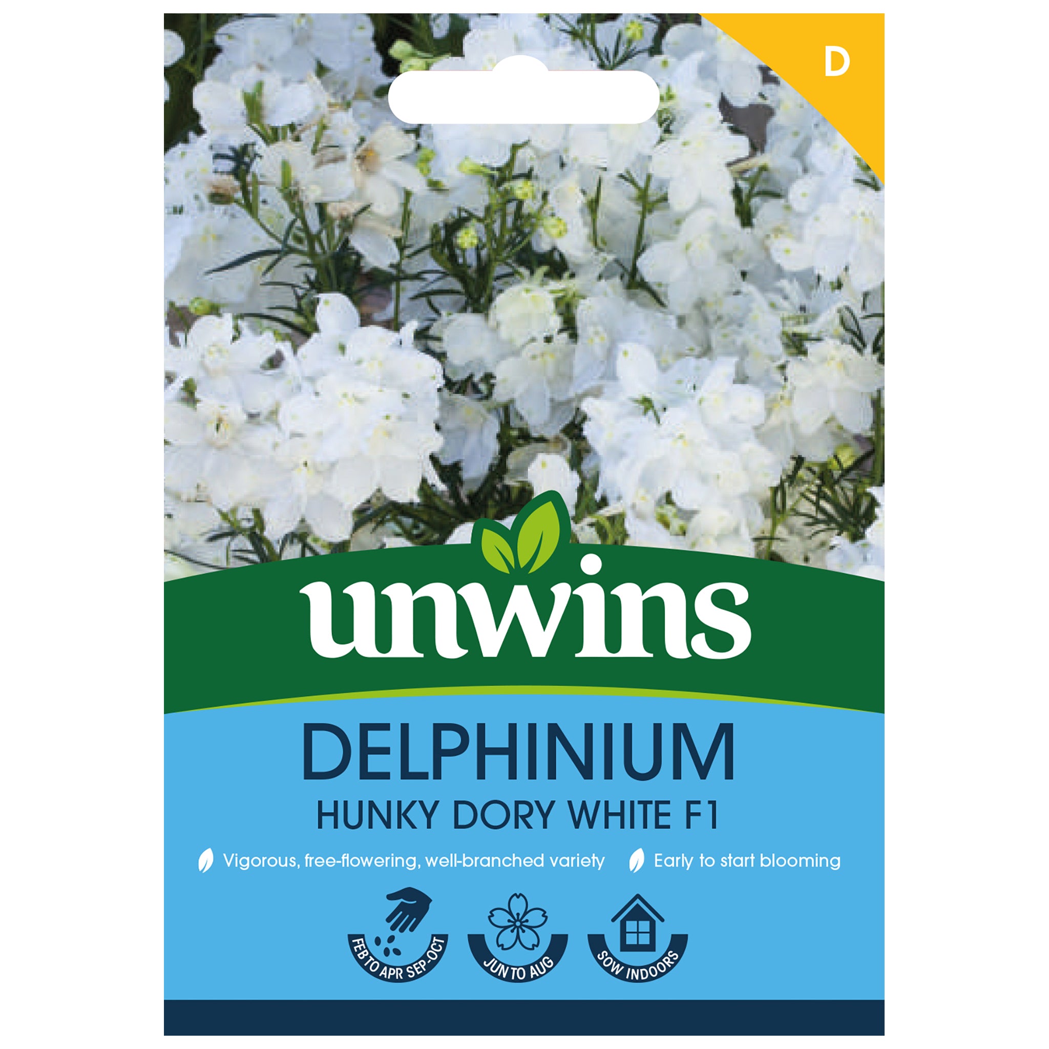 Unwins Delphinium Hunky Dory White F1 Seeds - Flower Seeds – Unwins UK