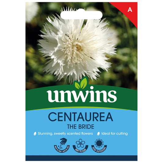 Unwins Centaurea The Bride Seeds - front