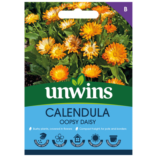 Unwins Calendula Oopsy Daisy Seeds - front