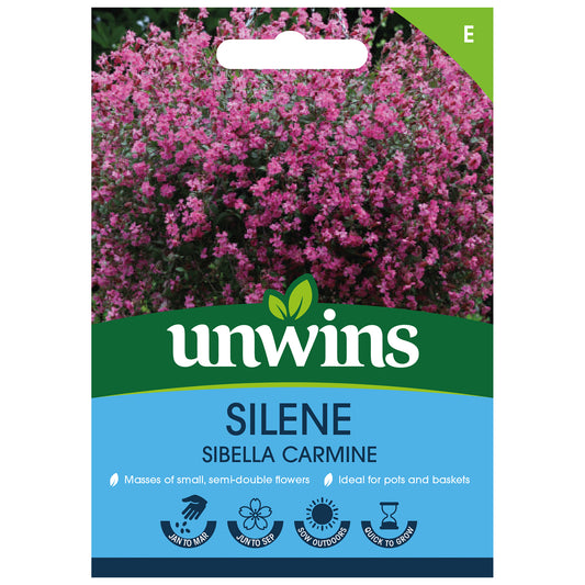 Unwins Silene Sibella Carmine Seeds front of pack