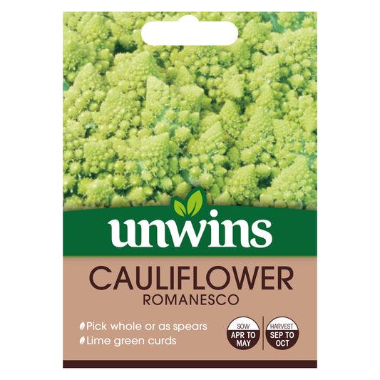 Unwins Cauliflower Romanesco Seeds front