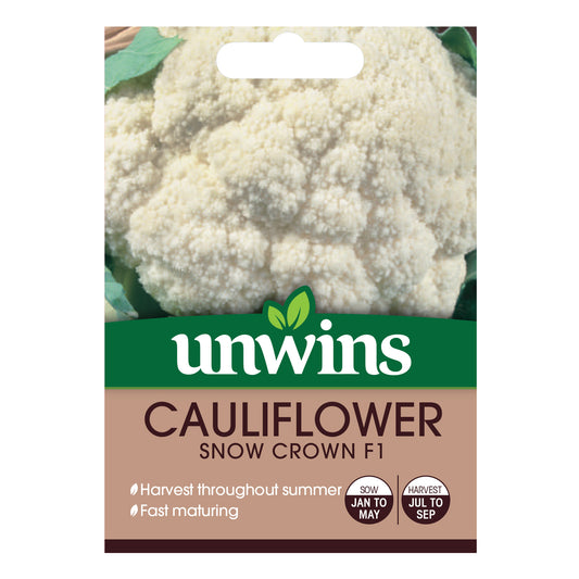 Unwins Cauliflower Snow Crown F1 Seeds front