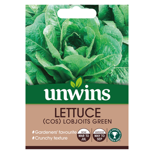 Unwins Cos Lettuce Lobjoits Green Seeds - front