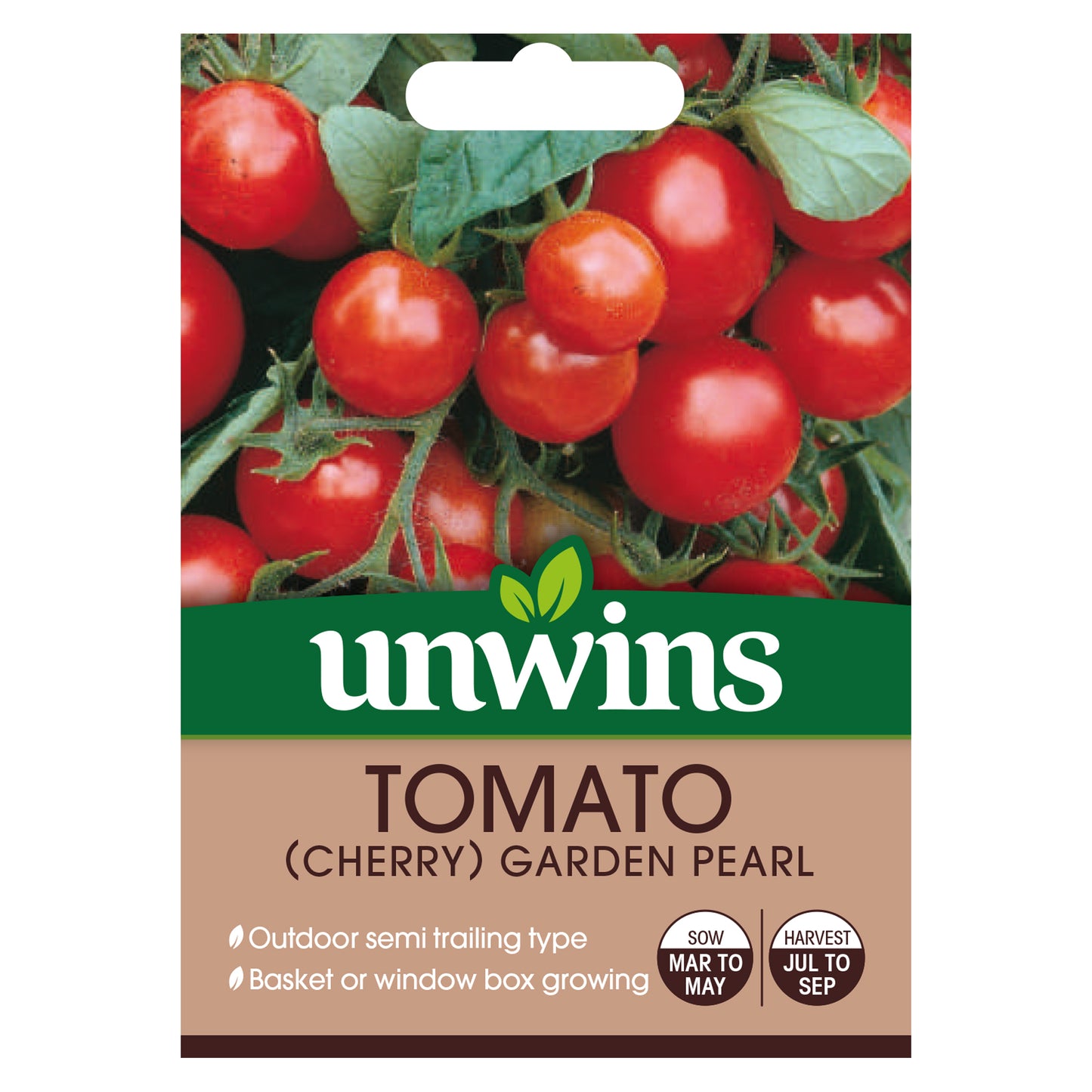 Unwins Cherry Tomato Garden Pearl Seeds - front