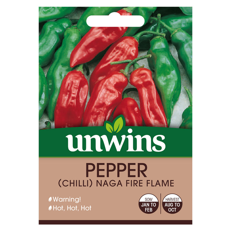Unwins Chilli Pepper Naga Fire Flame Seeds